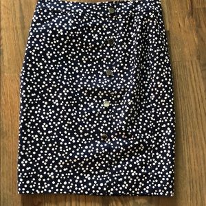 Talbots Blue and White Dotted Pencil Skirt